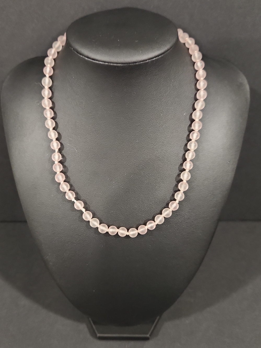 Vintage Trifari Frosted Plastic Bead Clasp Necklace 16.5" Signed Gold Tone NM